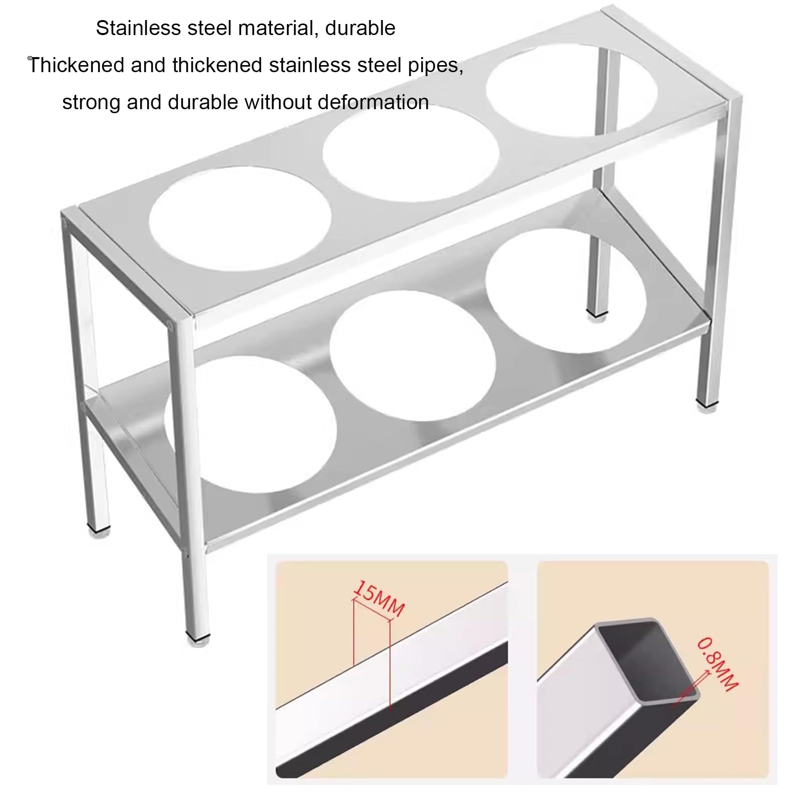 Ensemble de Supports à épices commerciaux, Distributeur de Condiments Double Couche en Acier Inoxydable, Support de Rangement pour comptoir, récipient pour,Silver-91x18.5x35cm