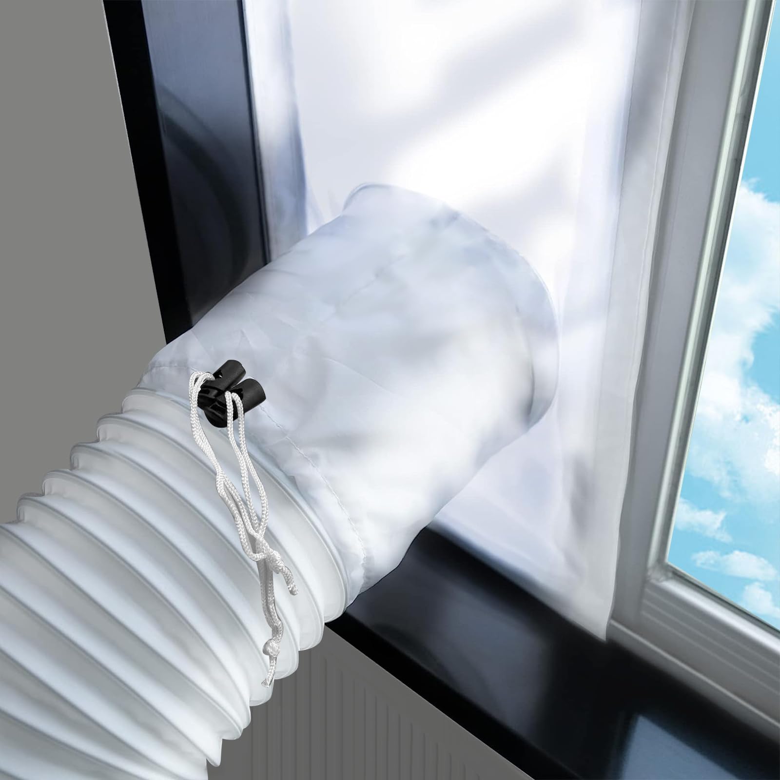 Kit Ventana Aire Acondicionado Portatil 62-92CM, Universal Kit de Ventana para Aire Portátil para Ventana Corredera, Bloquea el Aire Caliente, Fácil de Instalar y Sella Bien