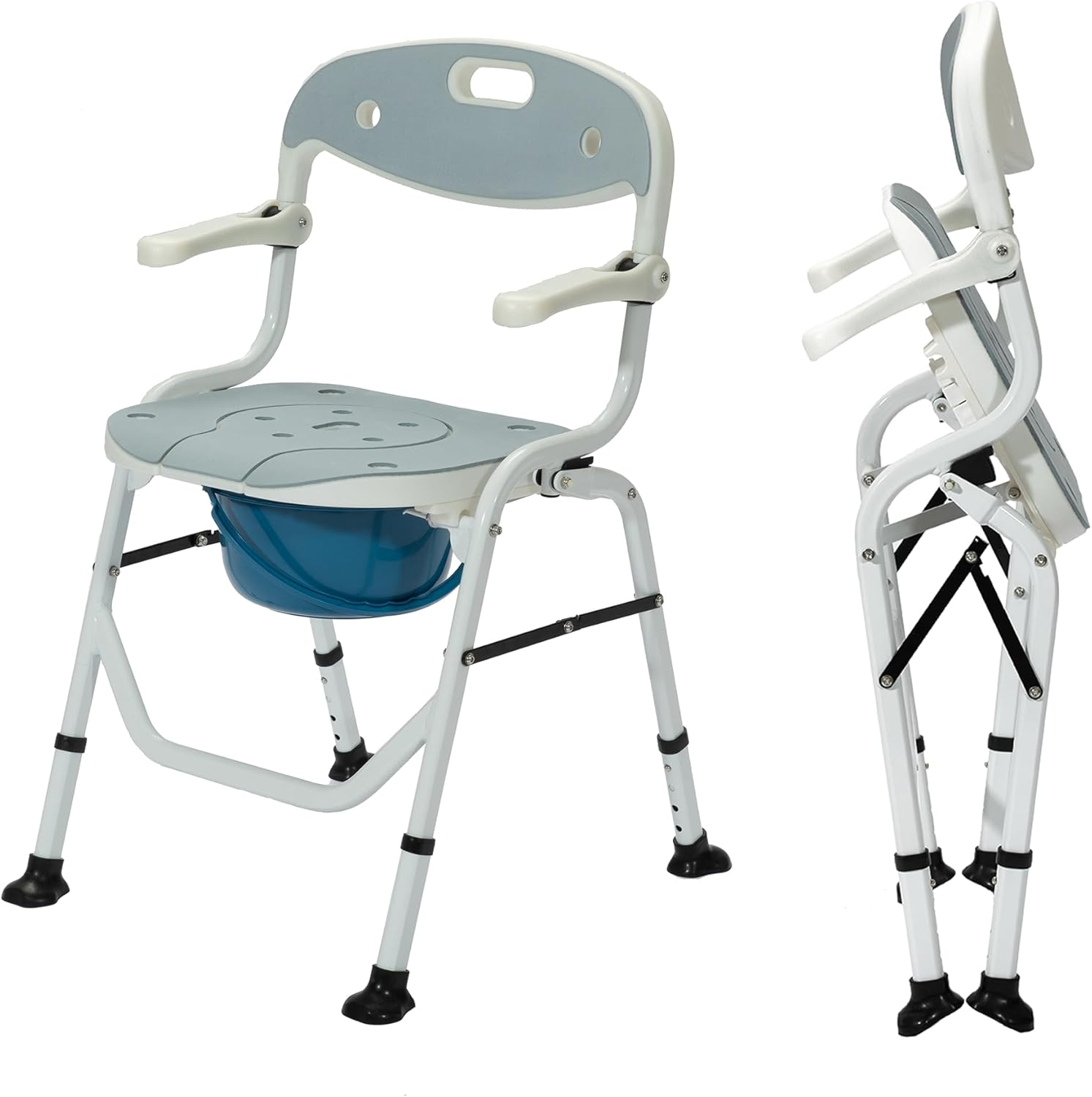 ELENKER Folding Shower Chair, Bath Safety Seat with Soft