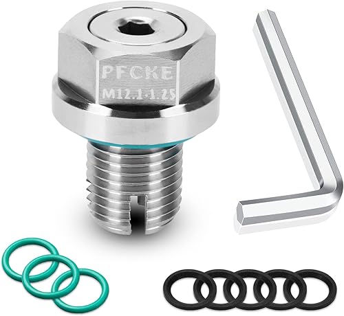 M12.1-0.049x 0.591 in Tapón de drenaje de aceite de gran tamaño, kit de reparación de rosca de bandeja de aceite autorroscante de acero inoxidable