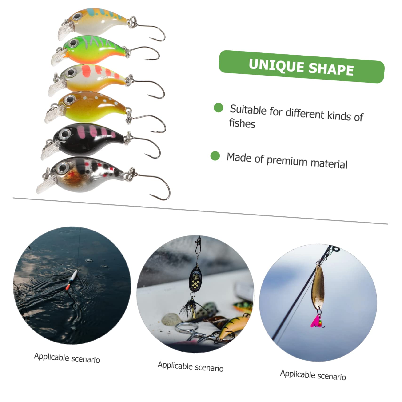 Sosoport 24pezzi Esche Artificiali Galleggianti per Pesca Accessori Professionali per Spinning e Predatori Simulazione Realistica e Resistente agli Strappi