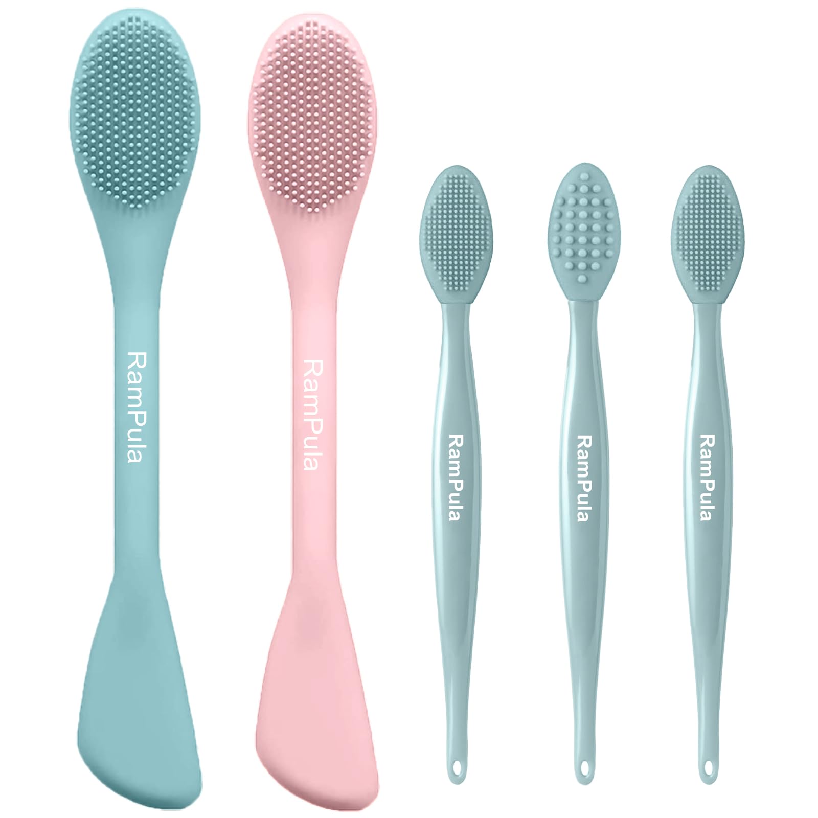 RamPula 2 in 1 Silicone Face Mask Brush & 3 in 1 Face Scrubber, for Exfoliating, Massaging, Remove Blackheads, Makeup Skincare Removal, Applicator for Mud, Clay, Body Lotion, DIY Mask