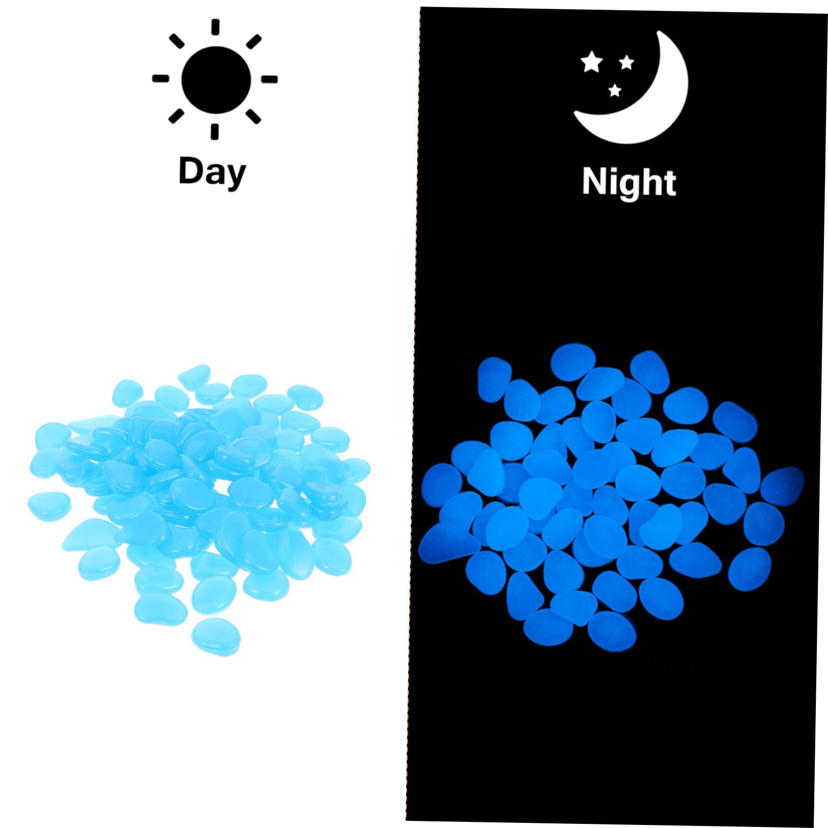 Yardwe 3 Sätze Blaue Kieselsteine Aquarien Aquarium Aquarium Sprungbrett Lichter Wohnungseinrichtung Wohnungsdeko Aquarium Leuchtkies Garten Leuchtender Stein Harz Blue 300 Stück * 3