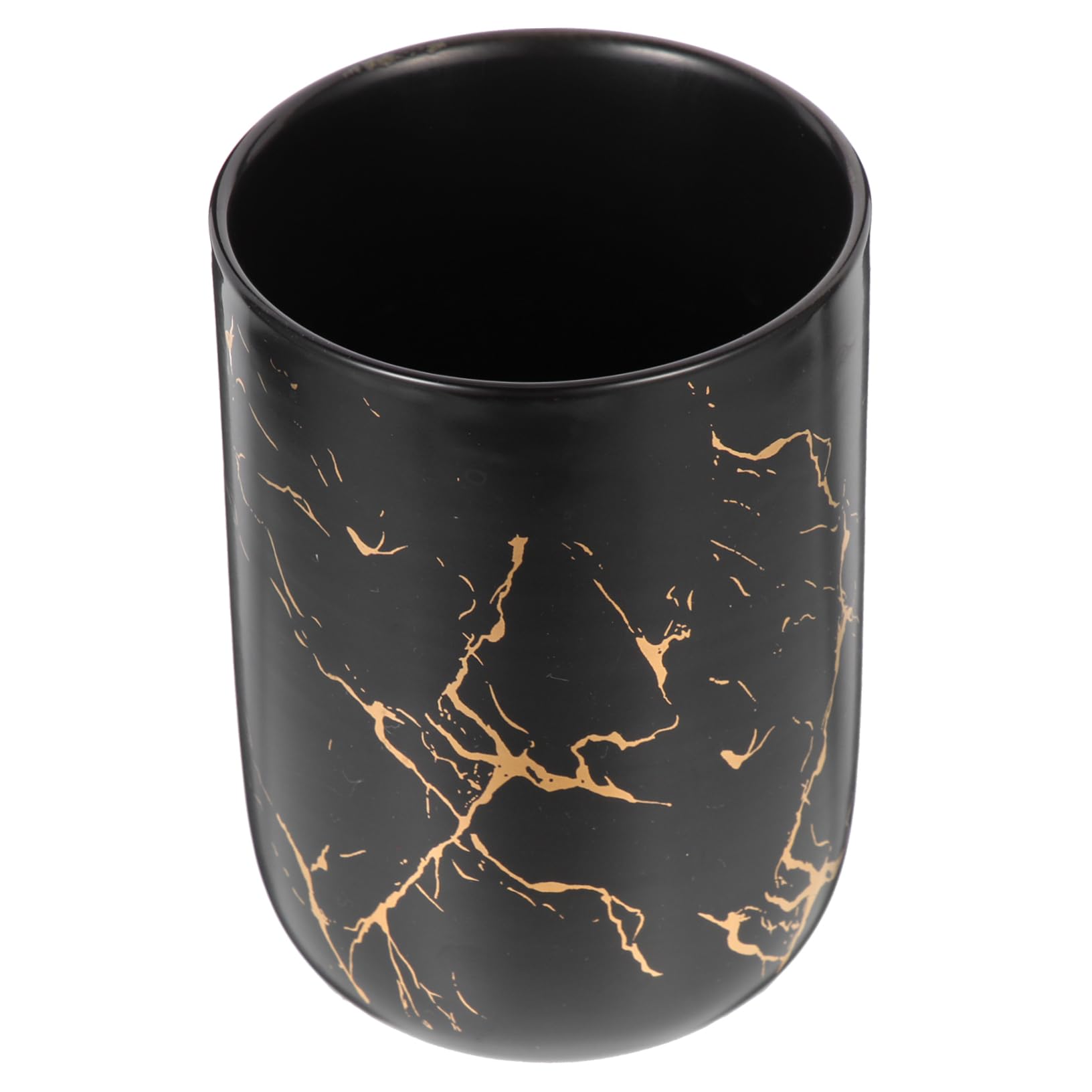 HOLIDYOYO Marble Bathroom Cup for Water Black Toothbrush Holder Ceramic Toothbrush Cup