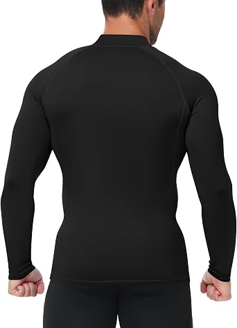 Runhit Men's Compression Shirts Long Sleeve Mock Turtleneck Undershirts Quick Dry Athletic Workout Running Base Layer
