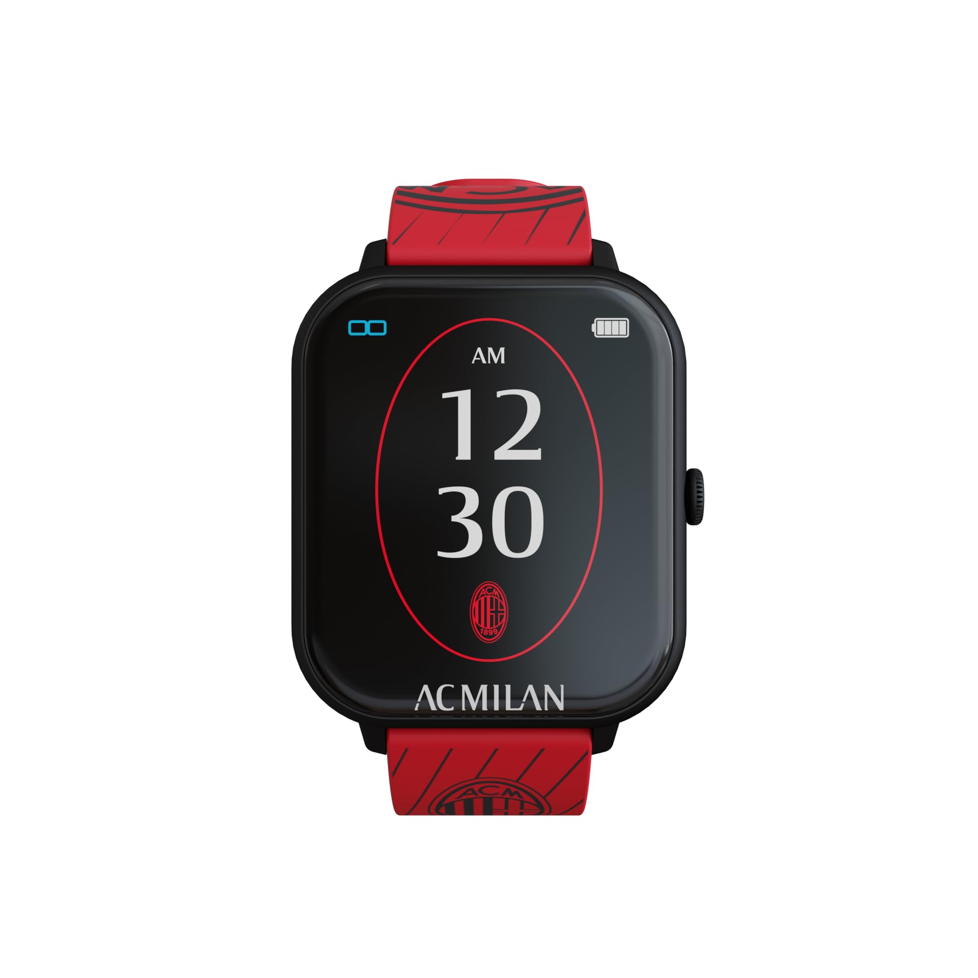 TECHMADE Ac MIlan Smartwatch, orologio digitale, schermo rettangolare full touch, chiamate, notifiche, funzione SOS, sport, compatibile con IOS e android (Milan 1)