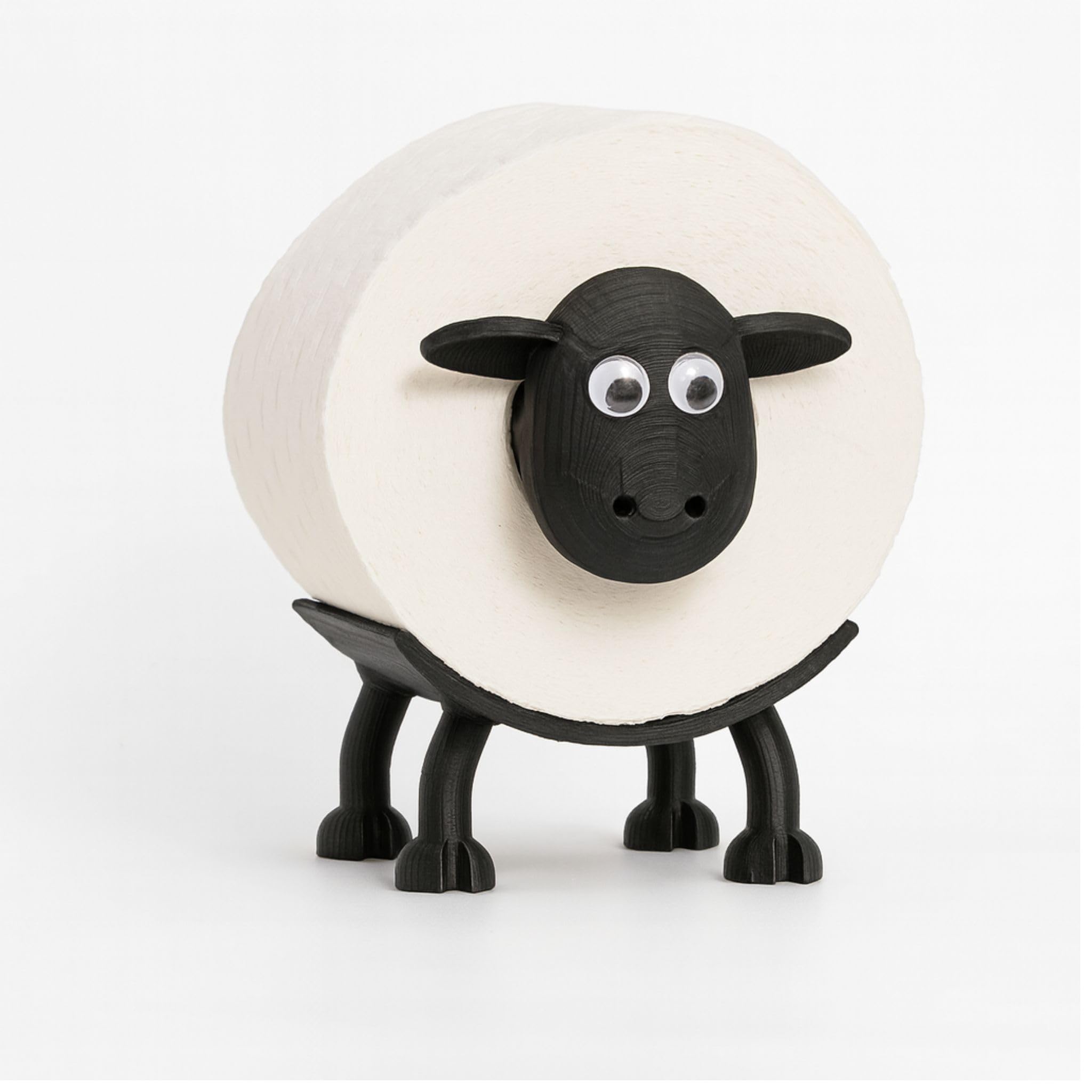 Toilet Roll Holders - Pack of 3 Freestanding Tissue Storage Stands, Black, 3 Pack - Image 2