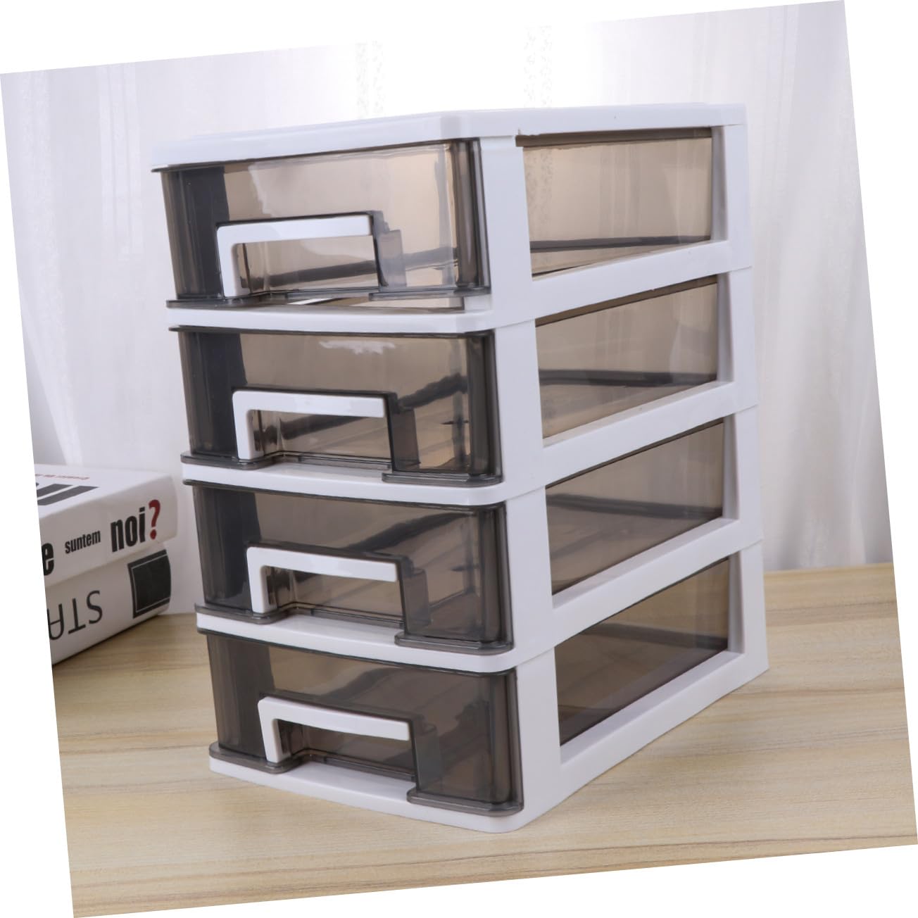 Healeved Organizador de Cajas de Plástico Transparente de 4 Capas Cajones