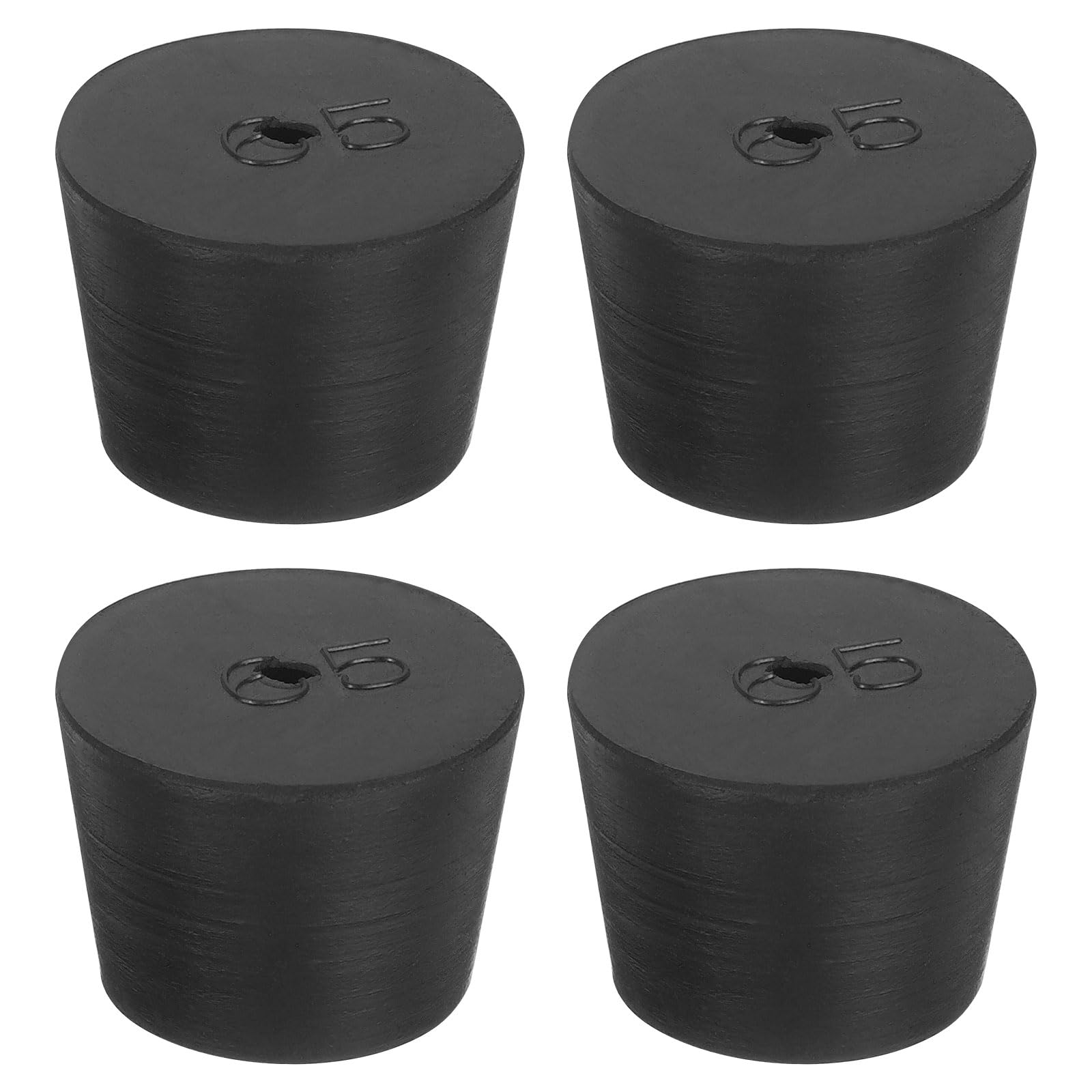 uxcell 4 Pcs 1-Hole Rubber Stopper, Tapered Lab Seal Tube Stopper Plug for Test Tube Flasks Glass Containers Industry and Laboratories, 28x24x25mm Black — Amazon image 9