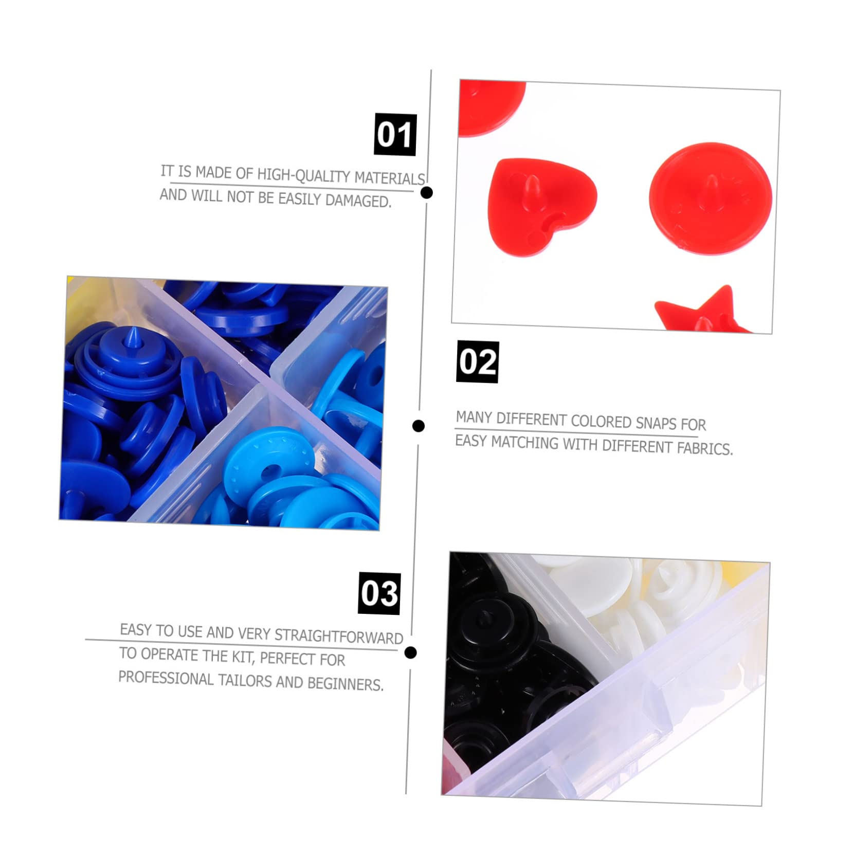 Botones a Presión de Plástico 360 Unidades Juego Completo para Coser, Broches de Presión Multicolor, Resistentes, para Camisas, Chaquetas, Bolsos y Manualidades, Uso Artesanal
