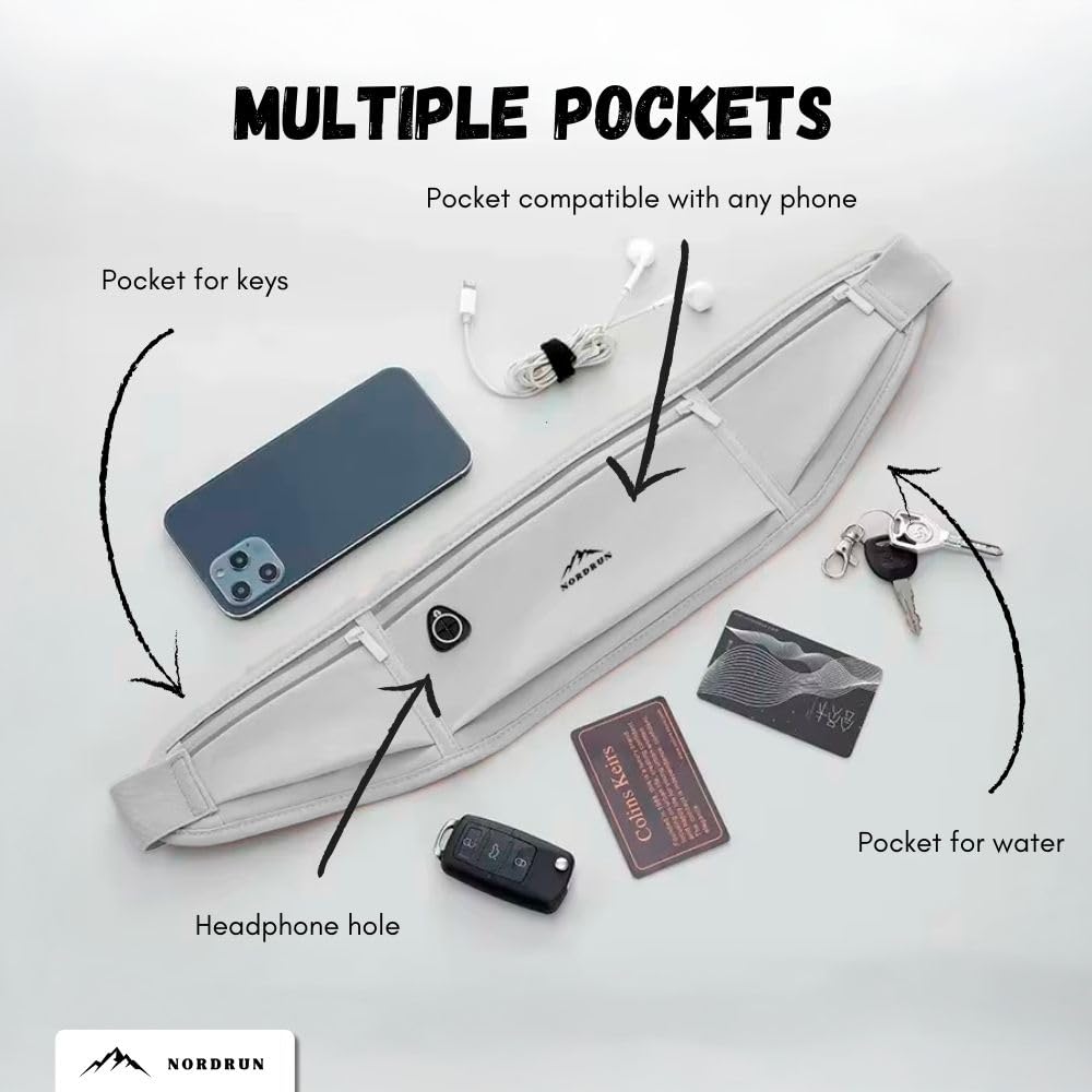 Adjustable and Waterproof Running Belt Suitable for All Phones, Grey, 20 cm x 10 cm - Image 4