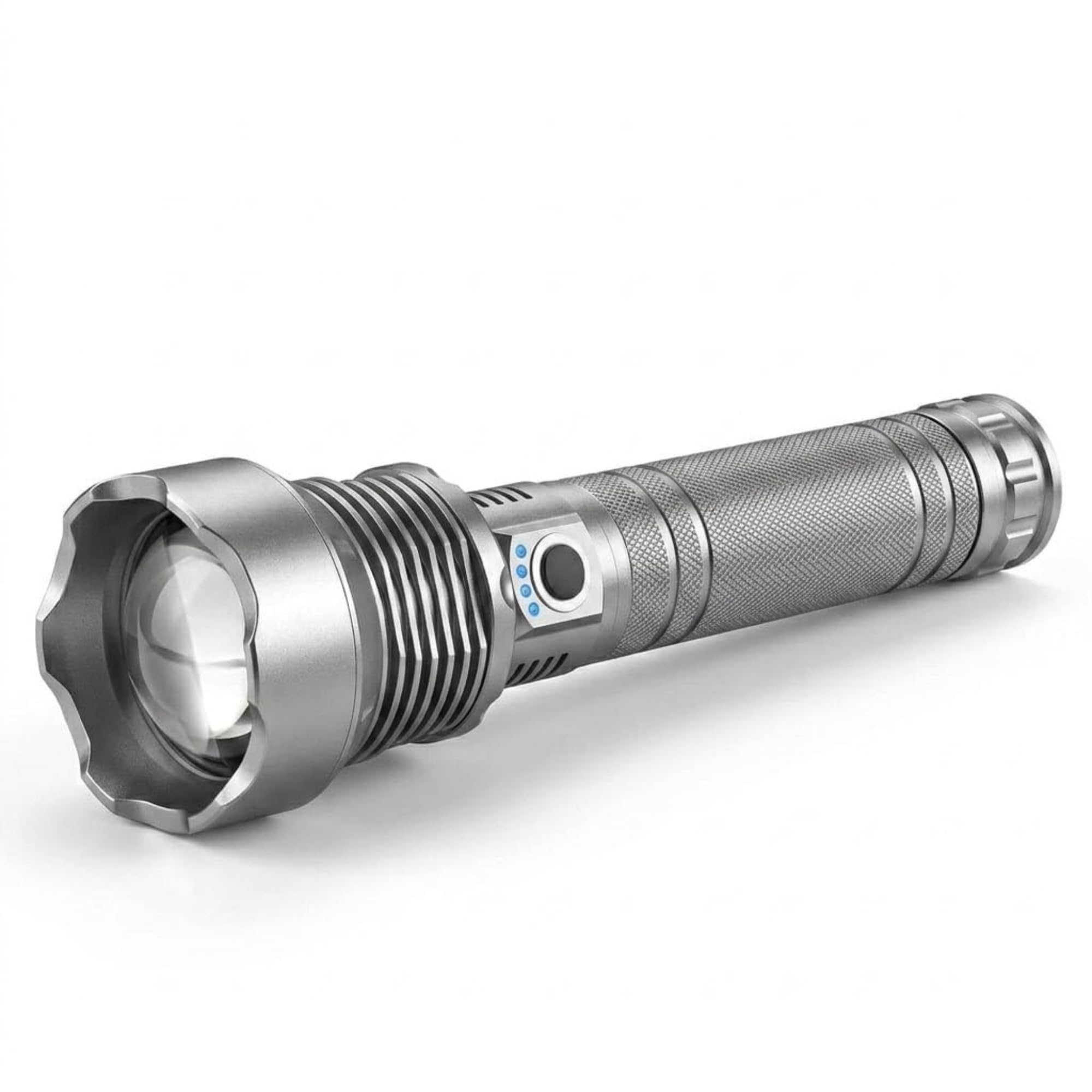 Drumstone (3 Years Warranty Rechargeable LED Torch Light with Zoom Focus, 5 Lighting Modes, High Power Aluminum Flashlight, USB Rechargeable Long Range Searchlight for Camping, Hiking & Emergency Use-image-24
