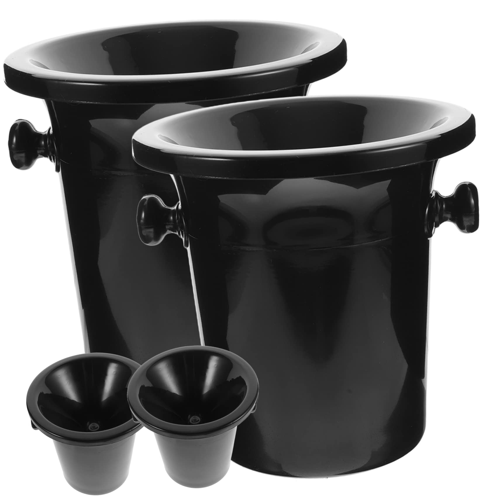 Amosfun Cubo De Hielo con Asas - 4 Piezas De Escupidera De Degustación De Vino Cubo De Volcado De Vino Cubo De Vino Barriles De Vino Frío Cubos De Hielo Tina De Bebidas para Cóctel