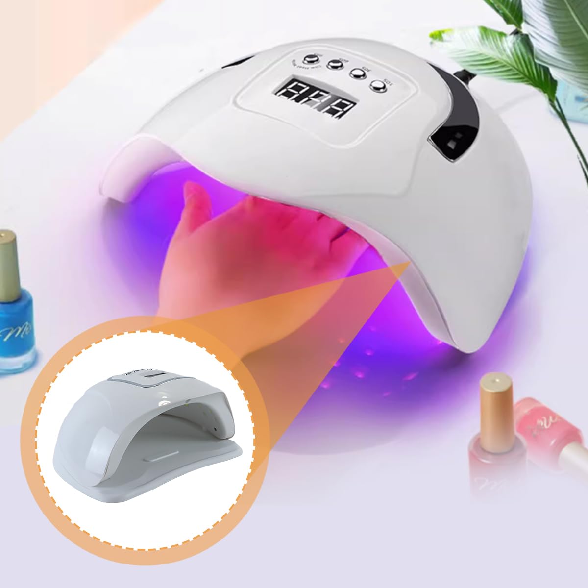 Ludom Lampa do paznokci 150 W, profesjonalna suszarka do paznokci i żelowy lakier do paznokci z 4 ustawieniami timera, do użytku domowego i salonu