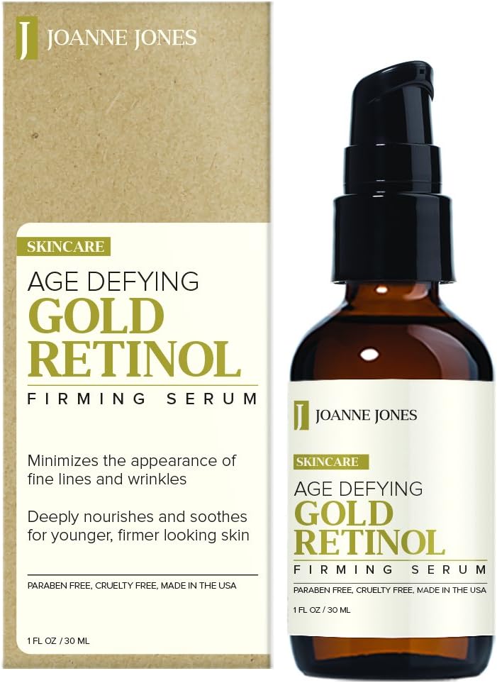 Age Defying Gold Retinol Face Firming Serum - Minimize Fine Lines and Wrinkles for all Skin Types 1oz / 30ml