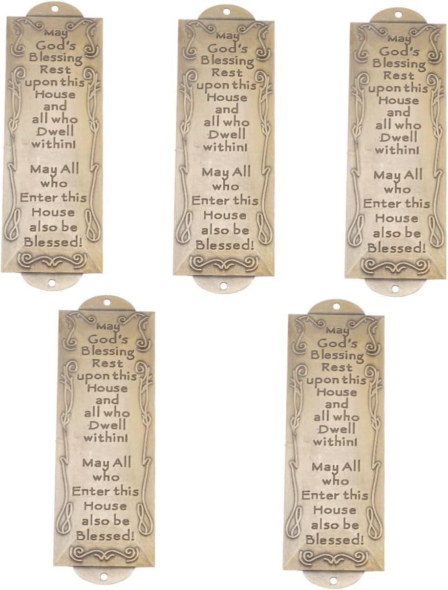 5pcs Gatepost Holy Scroll Metal Mezuza Plaque Home Door Mezuzah Prayer Mezuzah Quinceanera Gifts Jewish Symbols Mezuzah Alloy Mezuzah Vintage Gifts Retro Travel Front Door Talmud