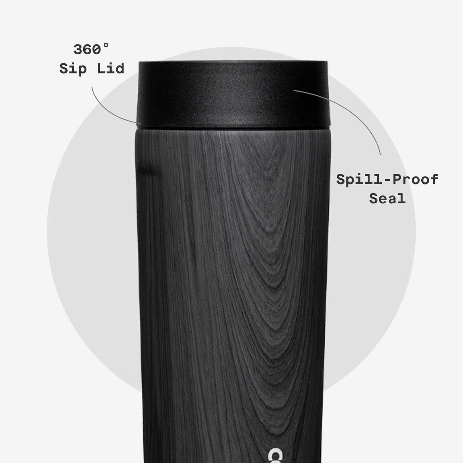 Corkcicle Commuter Cup Travel Mug - Insulated Coffee Mug with Lid - Keeps Drinks Cold 18 Hours - 360° Spill-Proof Sip Lid - Holiday Gift - Great for Gifting Warmth - 17 oz - Burnt Wood - Image 5