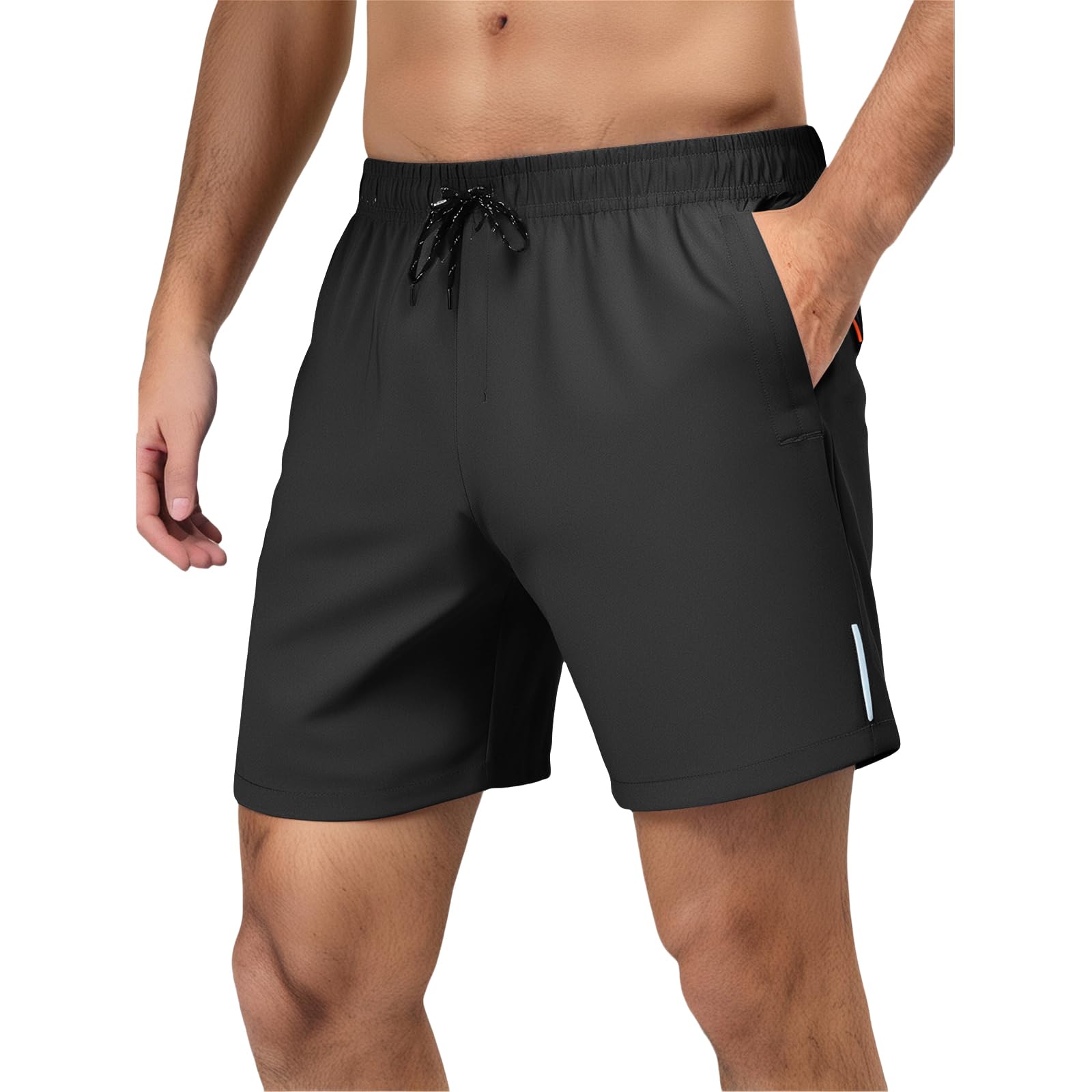 Mens Workout Running Shorts Lightweight Quick Dry Summer Drawstring Athletic Shorts Outdoor Stretch Sports Short Pant