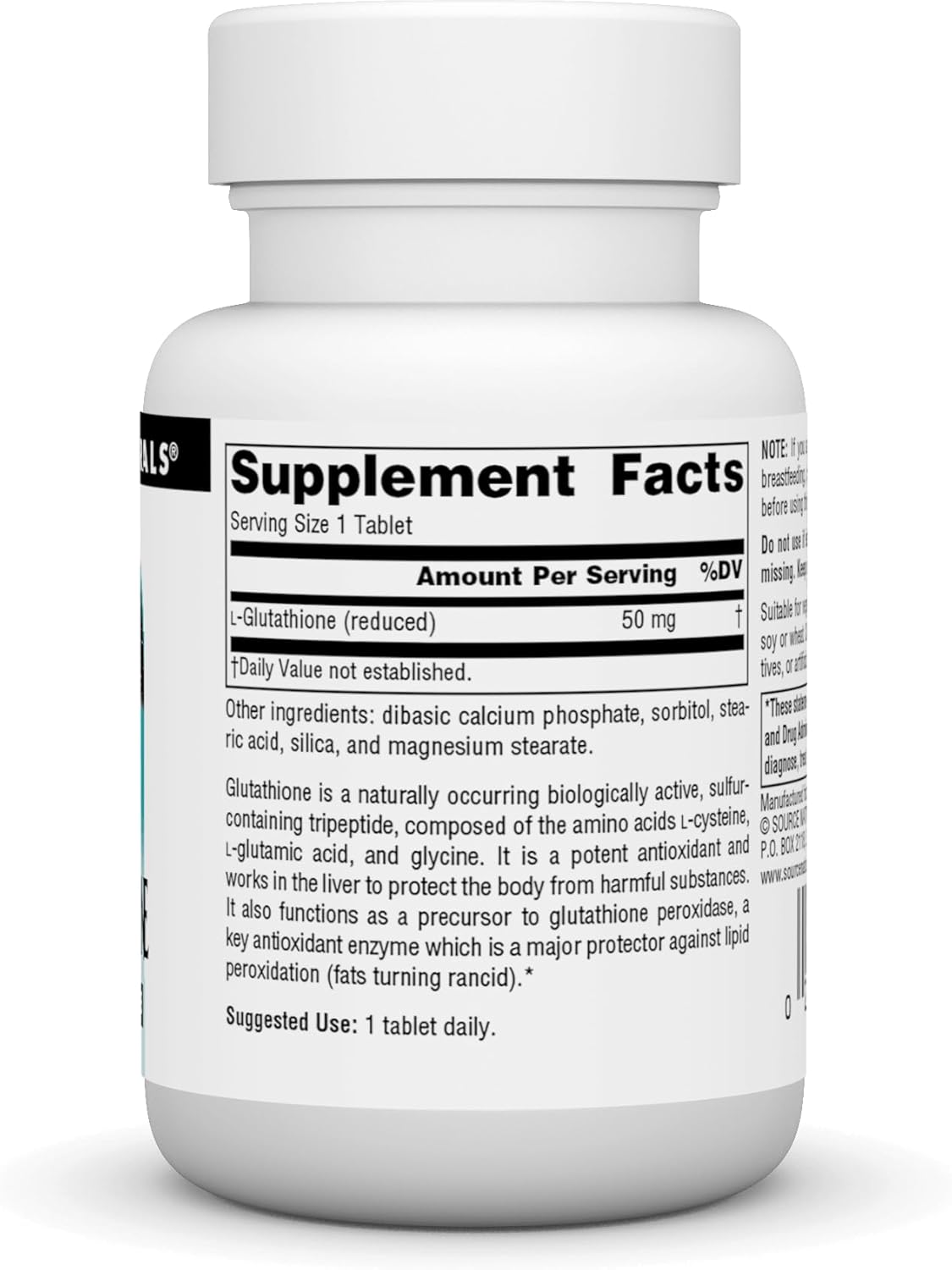 Source Naturals Reduced Glutathione, Supplement for Liver Support* - 50mg - 60 Tablets