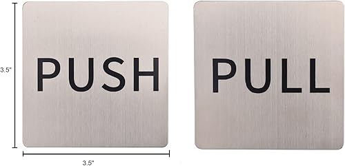 Miniatura 2 de SUQ I OME Tiradores de acero inoxidable cepillado de 3.5 x 3.5 pulgadas de alta calidad, para tirar y empujar, calcomanías de seguridad para ventana