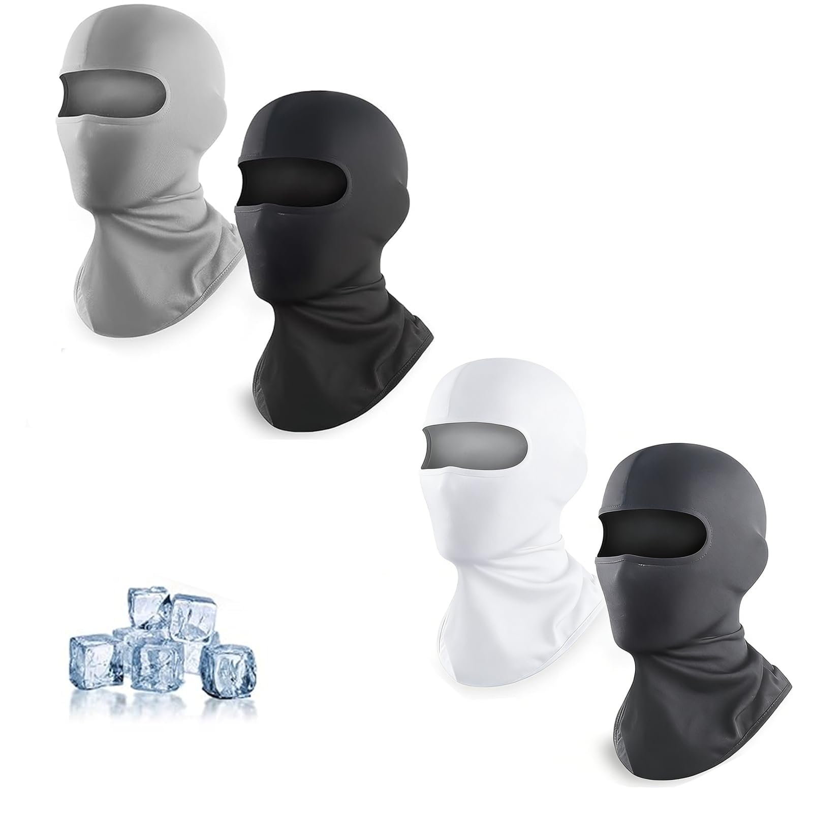 Helmet Mask for Men, Face Mask for Bikers, Full Face Mask for Bike Riding, Head Cover for Helmet for Men, Set of Four in Black, Dark Gray, Light Gray, White-image-21