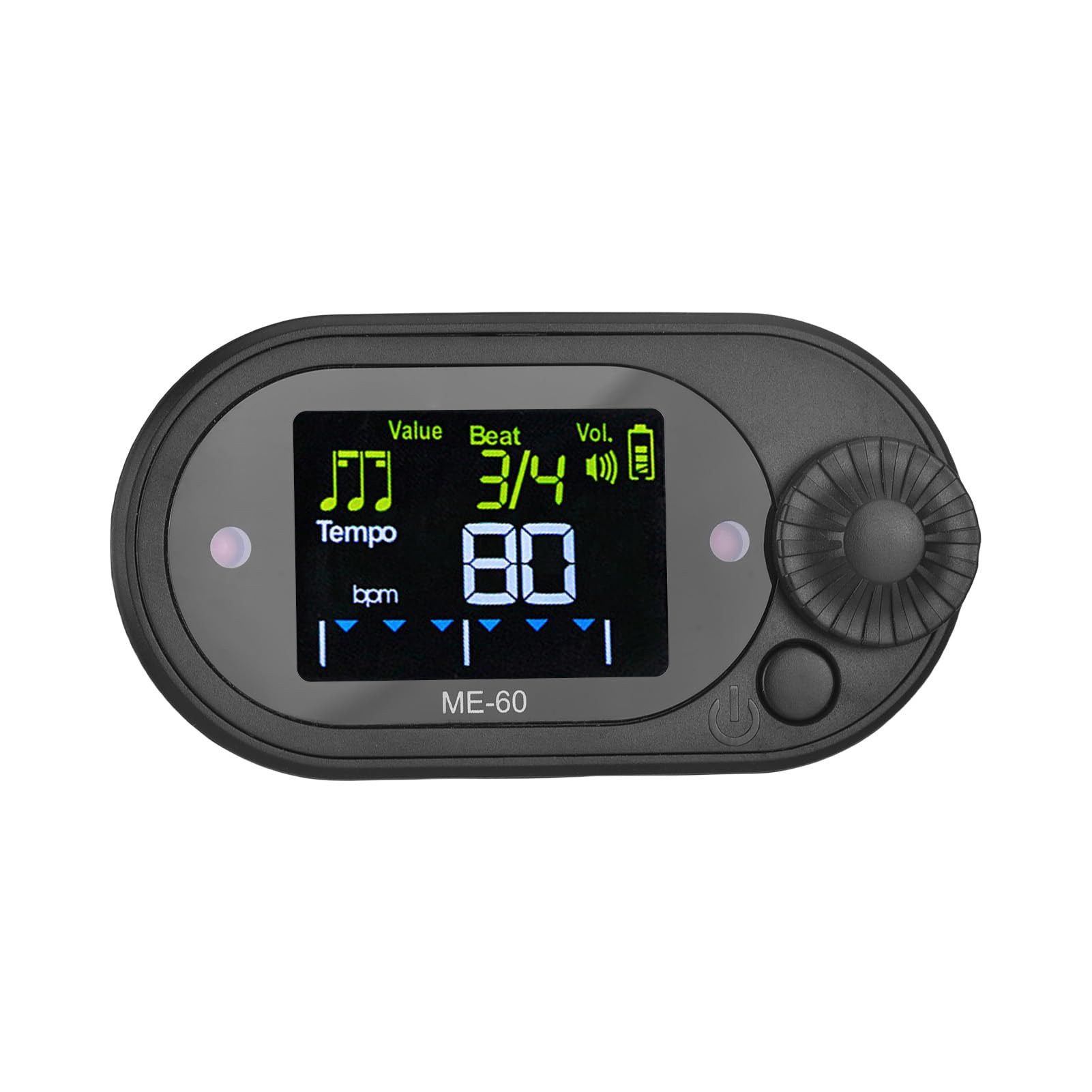 Asixxsix Metronomo digitale, 10 battiti 10 ritmi Display a colori Strumento elettronico di ritmo per pianoforte chitarra cetra corsa, alta precisione di temporizzazione (BLACK)