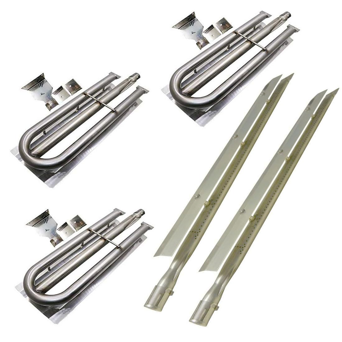 Htanch SA5481 (3-Pack) SA5381 (2-Pack) Burners U Shaped and Smoker Pipe Burner for Viking VGBQ030-2T, VGBQ0302TLSS, VGBQ0302TNSS, VGBQ300-2RE, VGBQ300-2RT, VGBQ300T