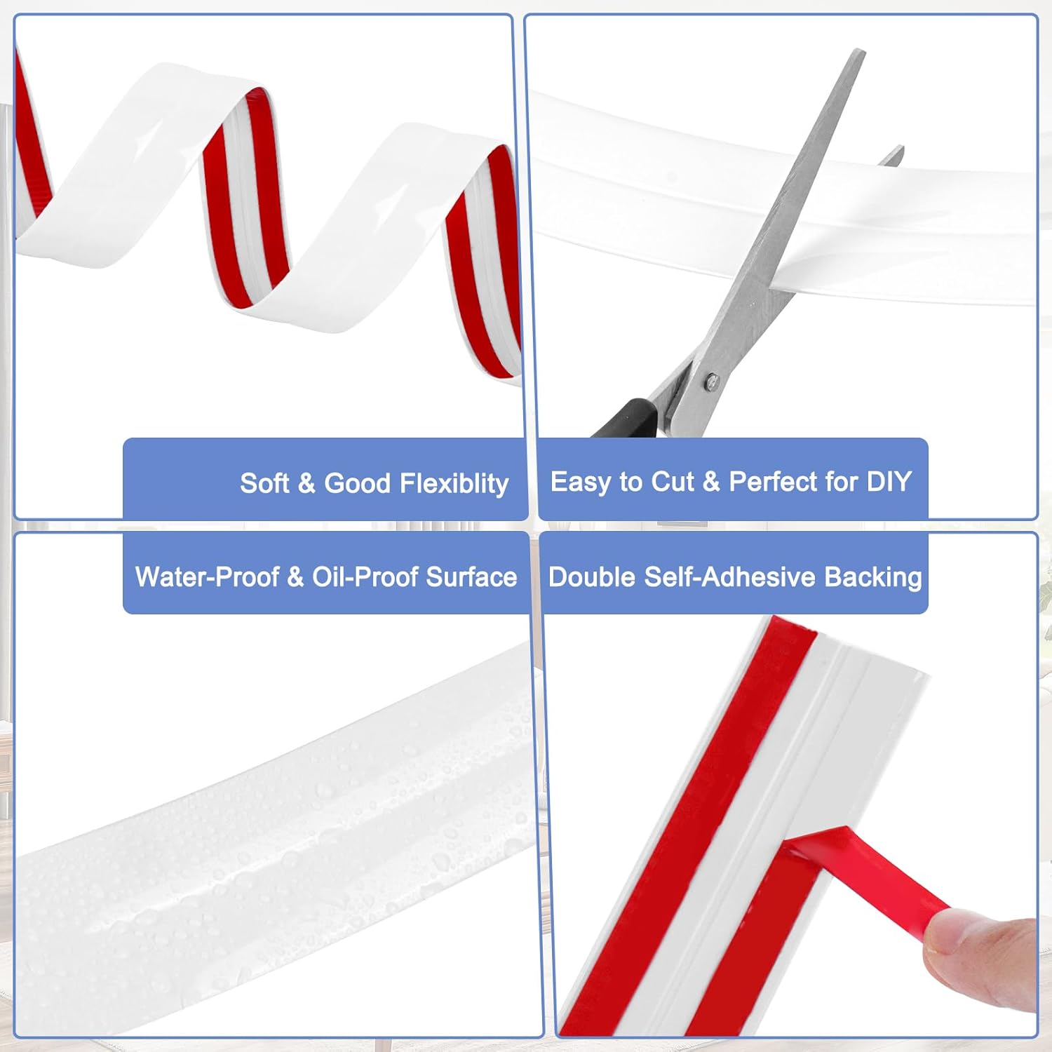 Wall Corner Protector Moulding Trim Peel and Stick Wall Corner Guards Trim Flexible Self Adhesive Edge Protector Moulding, 0.8 in x 10 Ft, White - Image 3