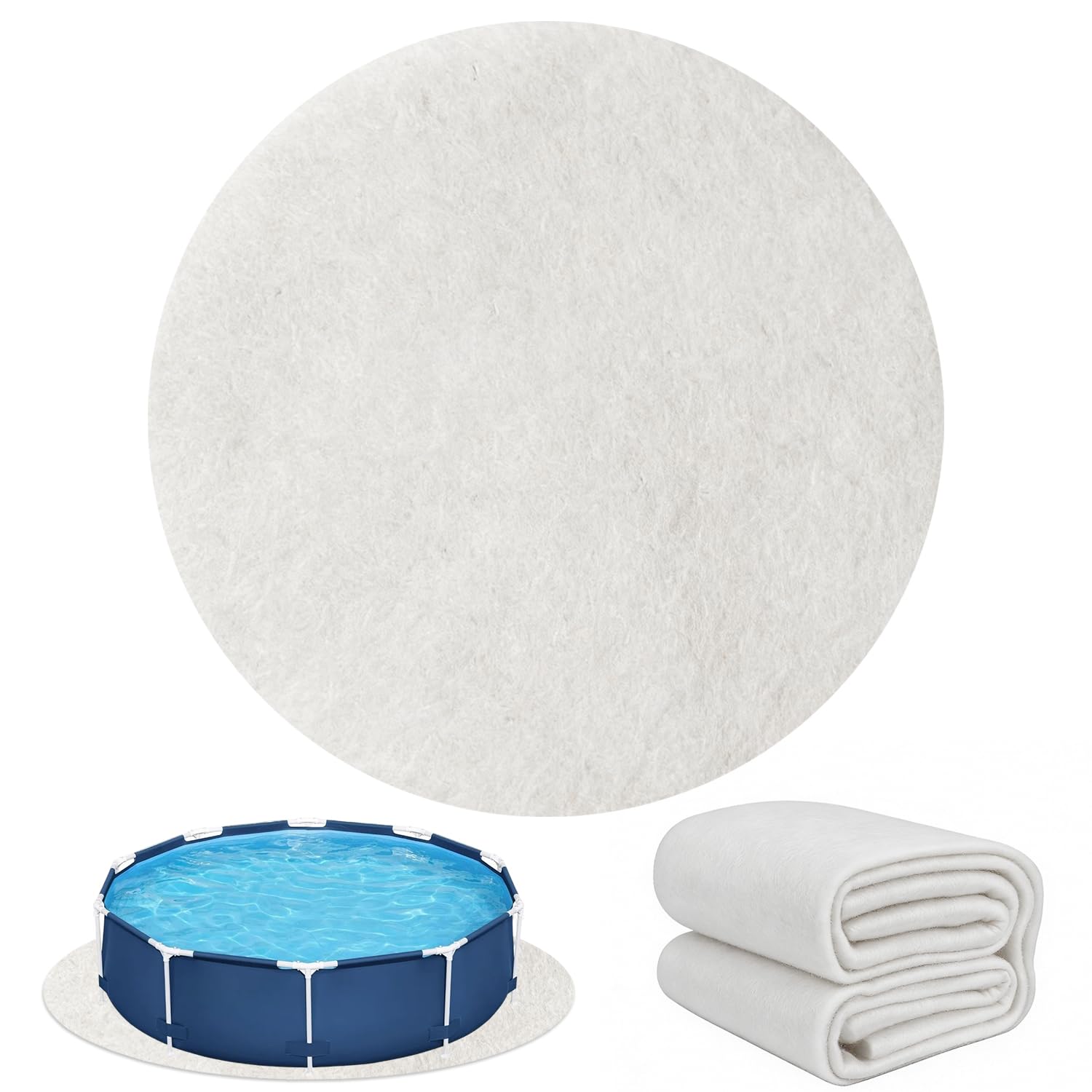 YumSur Tapis de bain à remous gonflable, tapis de sol pour jacuzzi, tapis de protection pour piscine hors sol, tapis de sol pliable, accessoires de piscine portables (rond de 2,5 m)