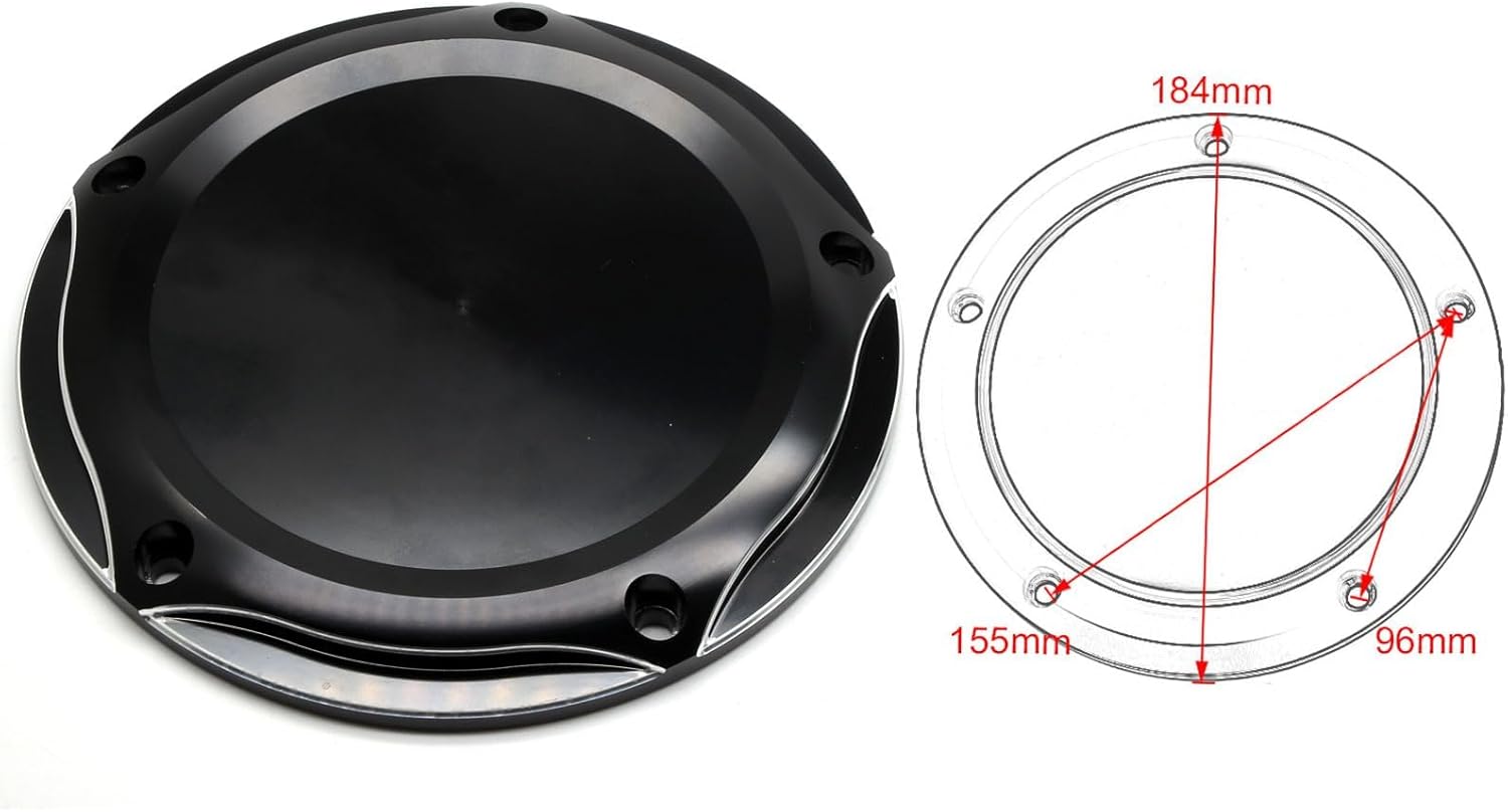 MZS Motorcycle Derby Timer Covers, 5 Hole Engine Timing Point Cover Cap Compatible With 1999-2017 Dyna Softail Fat Boy Bob Road Glide Street Electra Glide Road King Ultra Tri Trike Touring
