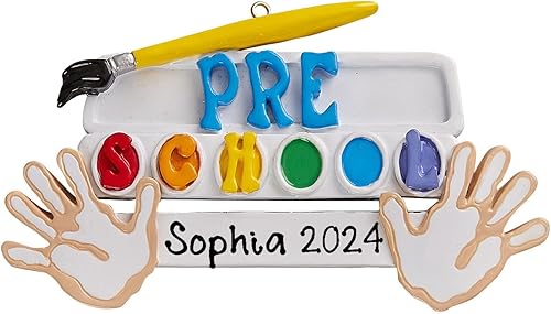 Miniatura 7 de Adorno personalizado para árbol de Navidad para jardín de infantes 2022  Adorno navideño  Regla de crayón de palabras coloridas ABC  Adorno para