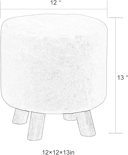 Miniatura 55 de Asense Taburete redondo otomano con reposapiés acolchado de tela, lindo reposapiés otomano con patas de madera antideslizantes, color verde surtido