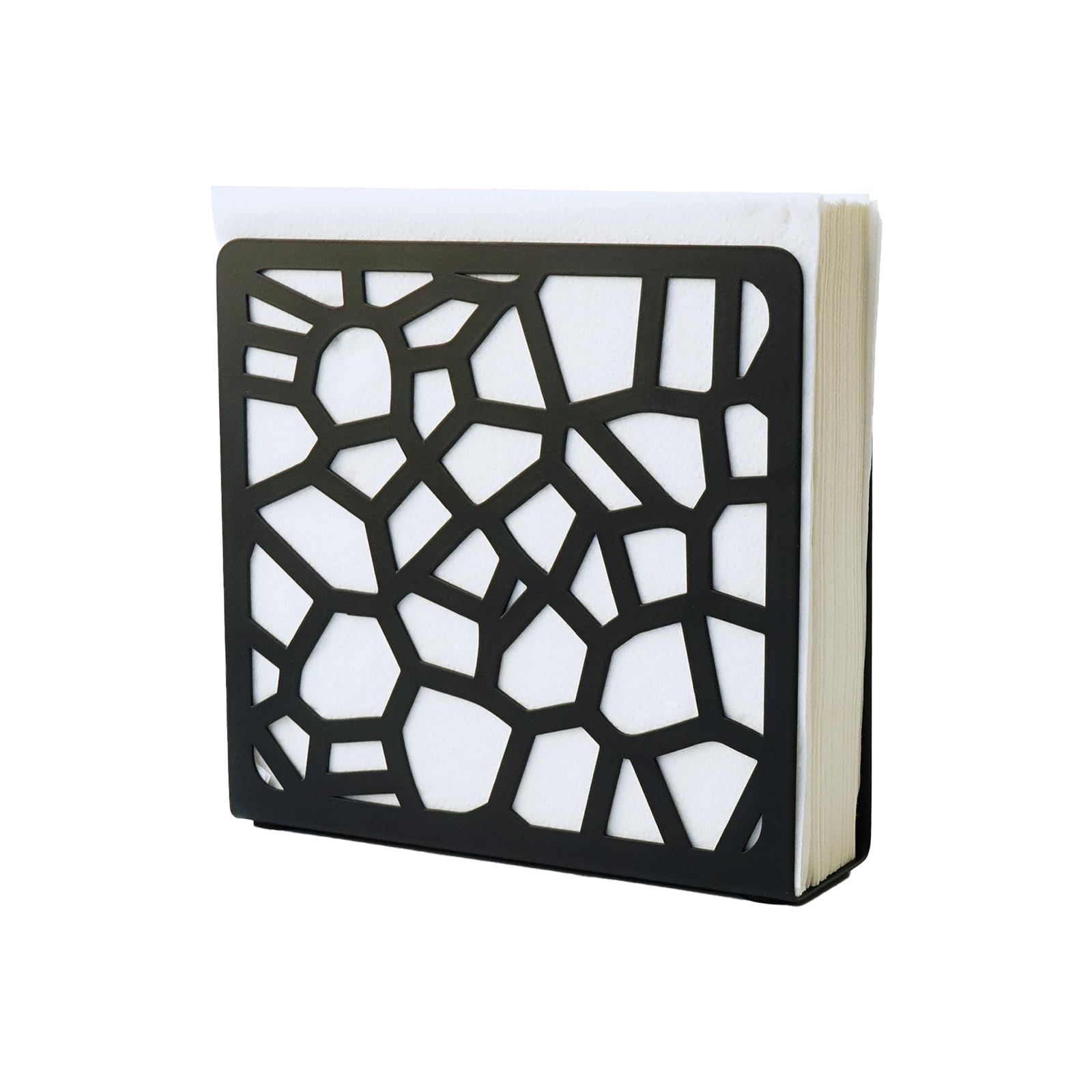 Metal Modern Abstract Grid Silhouette Tabletop Napkin Holder For Table/Freestanding Tissue Dispenser