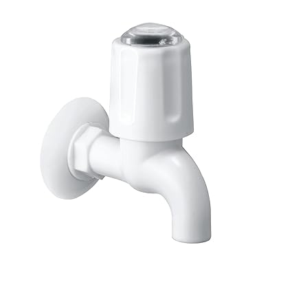 ESTYLO BRAND PVC Bib Cock Tap with PVC Flange (Flora Series) (Pack of 2) CAT NO: 4850