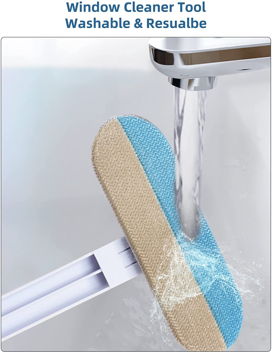 KESI Window Cleaning Brush 2 Sides β Double Sided 5 in 1 Mirror Cleaner Wiper & Brush, Detachable Dust Cleaner for Mesh, Windows, Glass & Home Surfaces