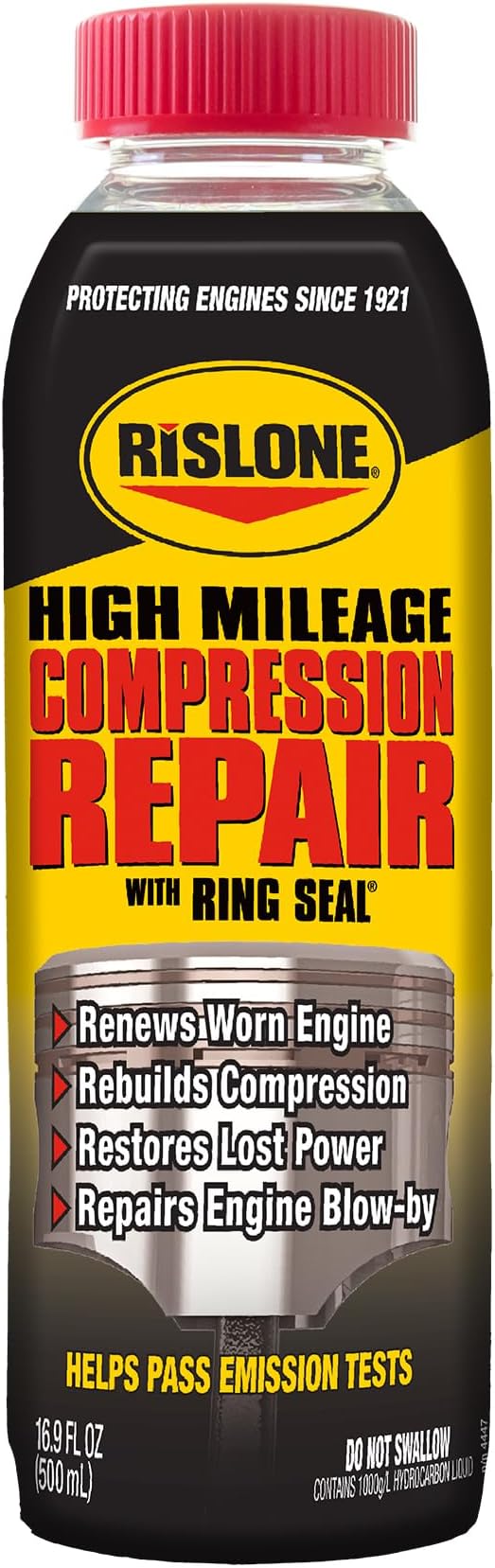 Rislone 4447 High Mileage Compression Repair with Ring Seal, 16.9 oz.