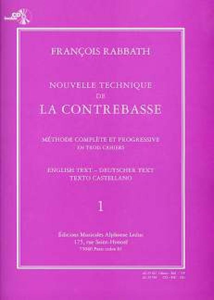 NOUVELLE TECHNIQUE DE LA CONTREBASSE VOLUME 1 AVEC CD