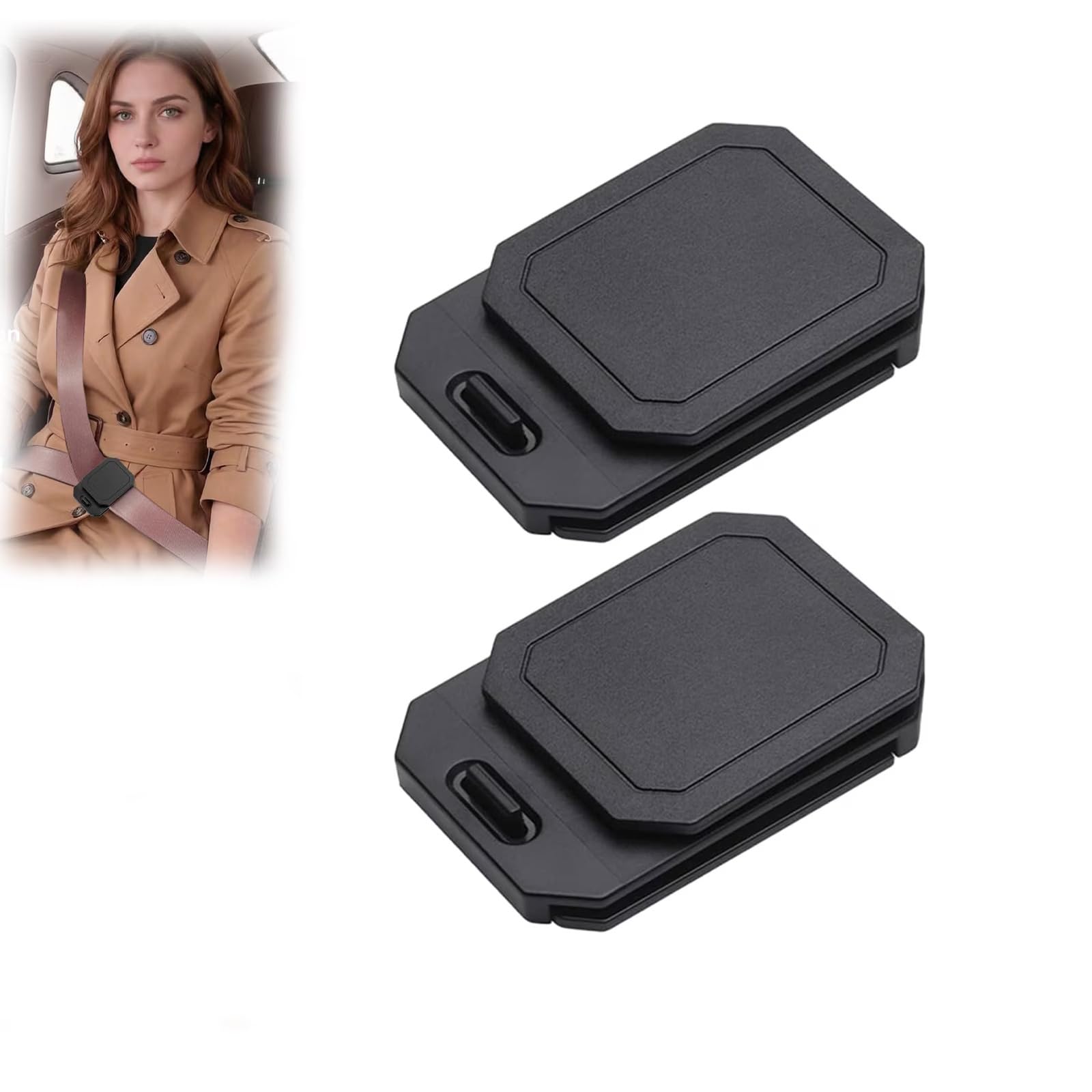 Universal Car Seatbelt Clip – Easy-Adjust Shoulder Neck Pressure Relief Buckle Protector | Snap-On Anti-Slip Car Seat Belt Tension Adjuster for All Vehicles (1 Pcs)-image-2
