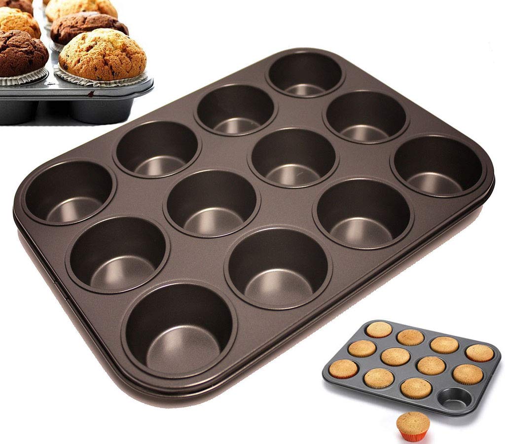 Bargains-Galore Black Prima 35 X 26 X 3 Cm 1-Piece Non-Stick Muffin Pan