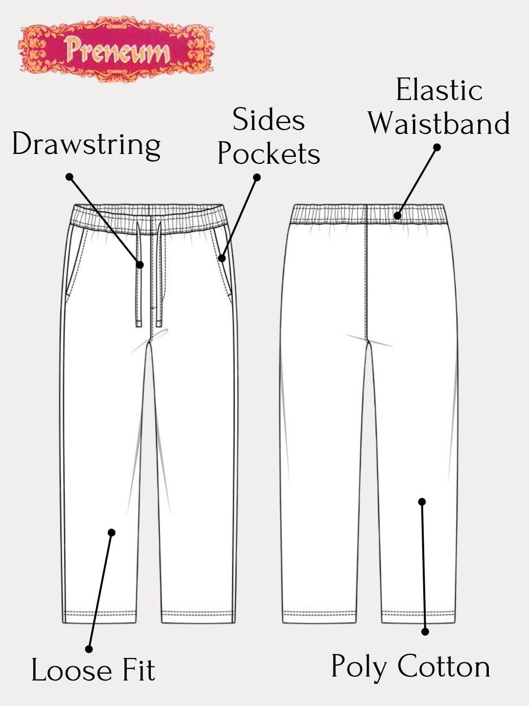 Preneum Men Mid Rise Poly Cotton Loose Fit Trouser || Korean Style Travel & Lounge Wear with Pockets (Available in Plus Size) (Combo Pack of 3) 4