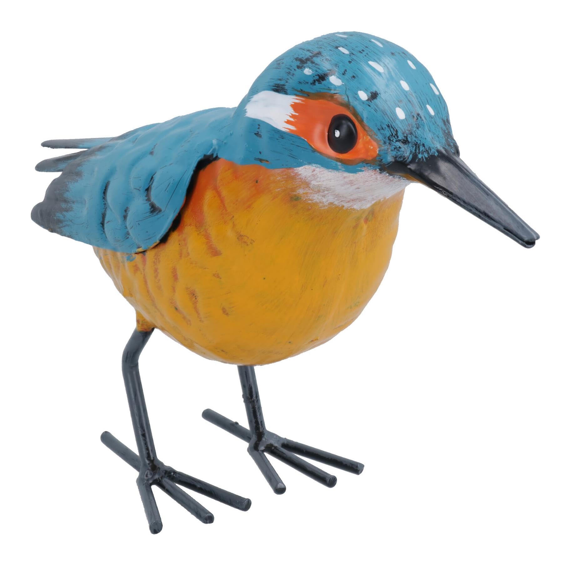 AB Tools Primus Metal Kingfisher Garden Ornament Sculpture Gift, Hand Painted, 20 x 8.5 x 12cm