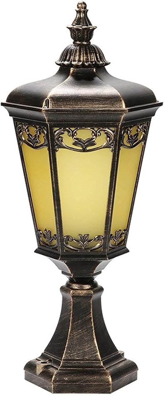 Victorian Deck Floor Lamps Outdoor Waterproof Glass Stigma Lantern Die-cast Aluminum Landscape Street Pillar Light Garden Yard Street Gate Bollard Fence Column Pedestal Lights