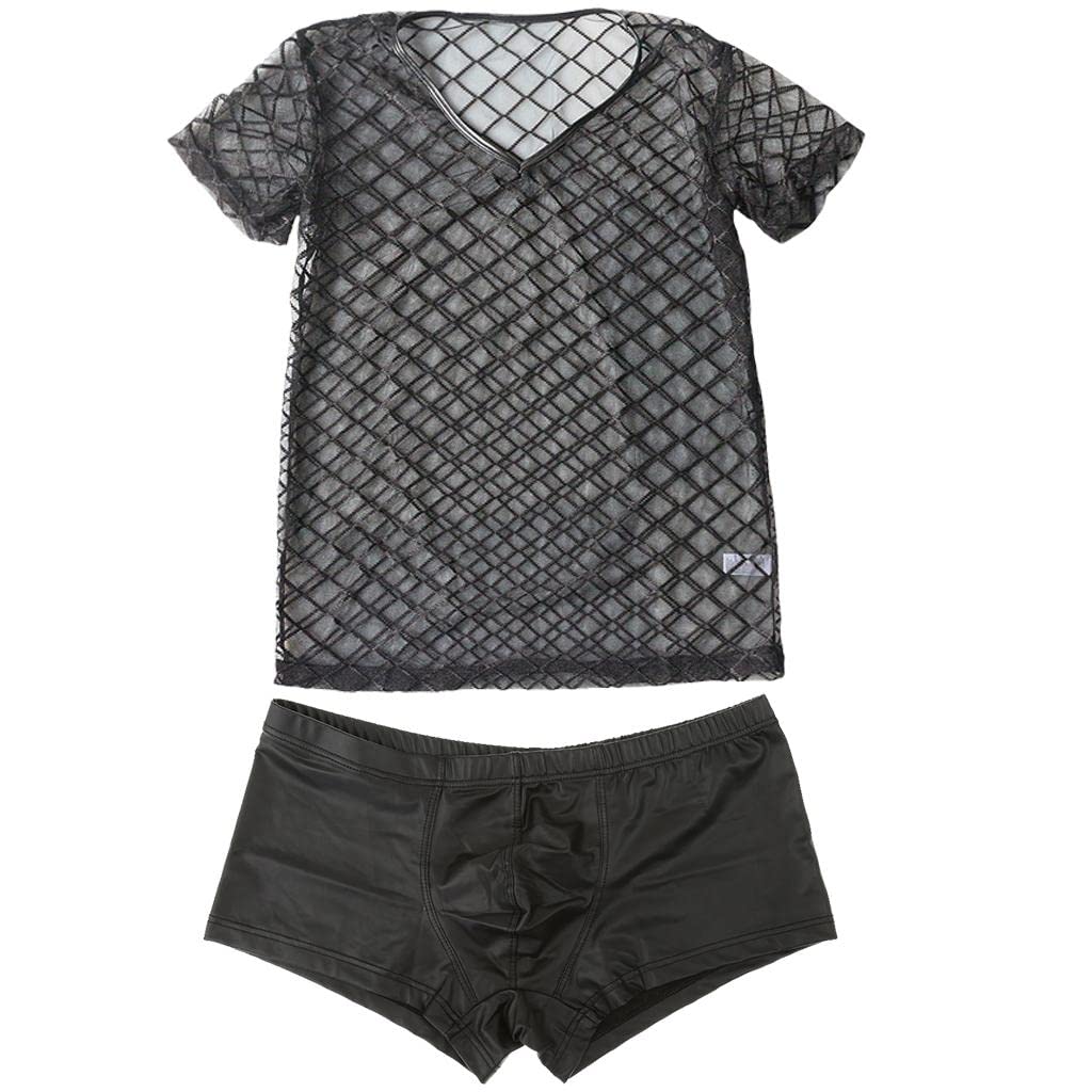enakshi (label) 2 Pieces Men Elastic Clubwear Top & Short Set,Size M,L,XL XL|Clothing Shoes & Accessories | Mens Clothing | T-Shirts-picture-23