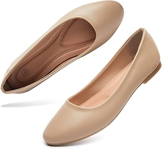 Women's Flats Shoes Ballet Flats Dress Shoes Comfortable PU Leather Slip on Shoes for Women