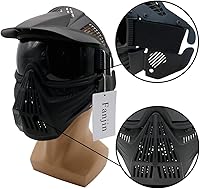 Vista 5 de Máscara de paintball, máscara de Airsoft, máscaras tácticas, equipo de cara completa con gafas resistentes a los impactos para caza
