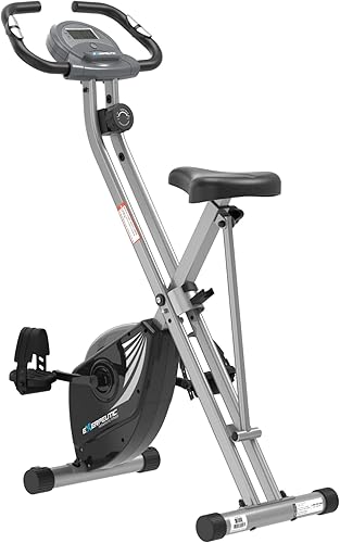 Bicicleta Estática Plegable Exerpeutic, Bicicleta Estacionaria de 8 Niveles de Resistencia con Asiento de Airsoft, Pantalla LCD para Registrar