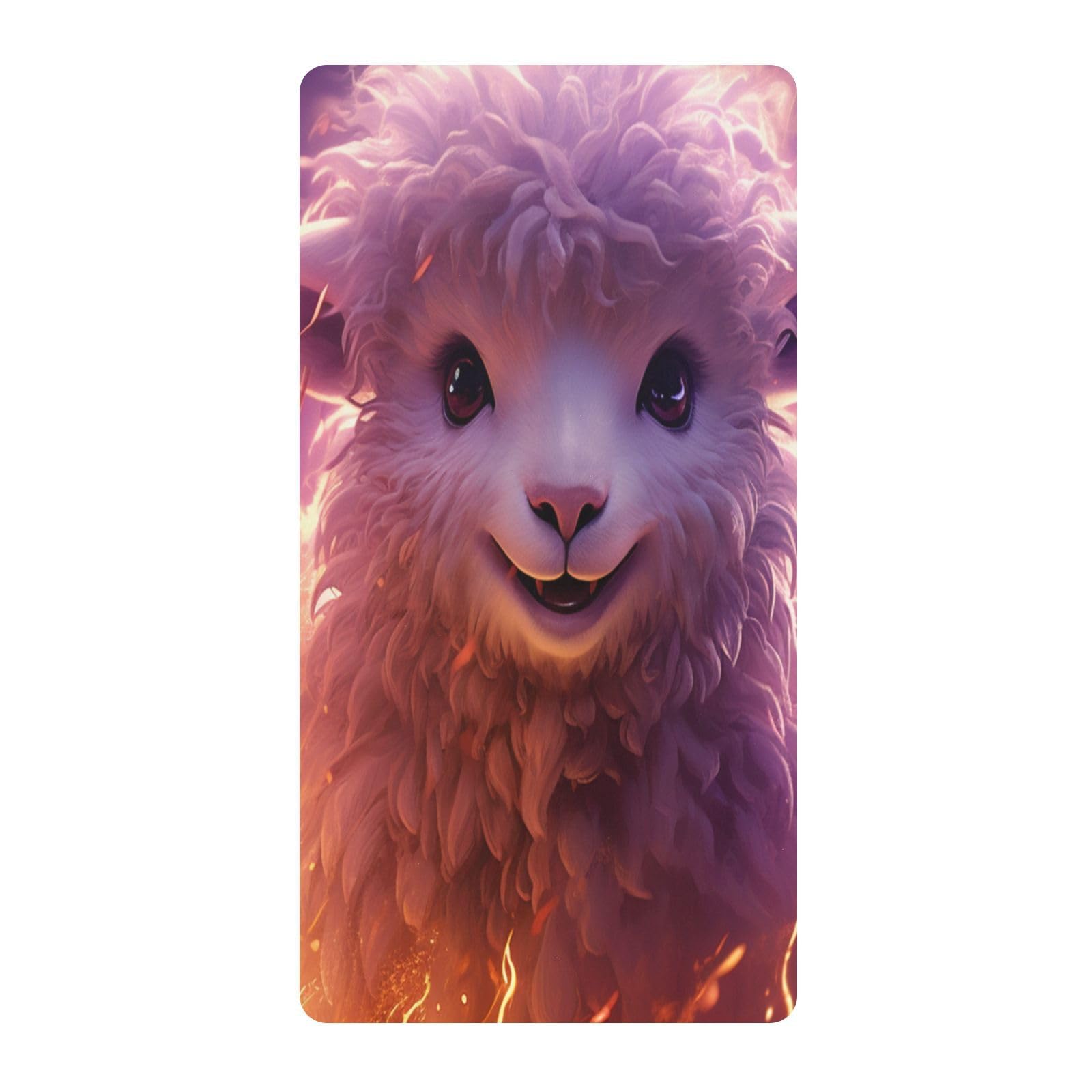 Angry Sheep Purple Fire Toddler Crib Sheet Soft Cotton Baby Play Sheets Fitted for Mattress Playard