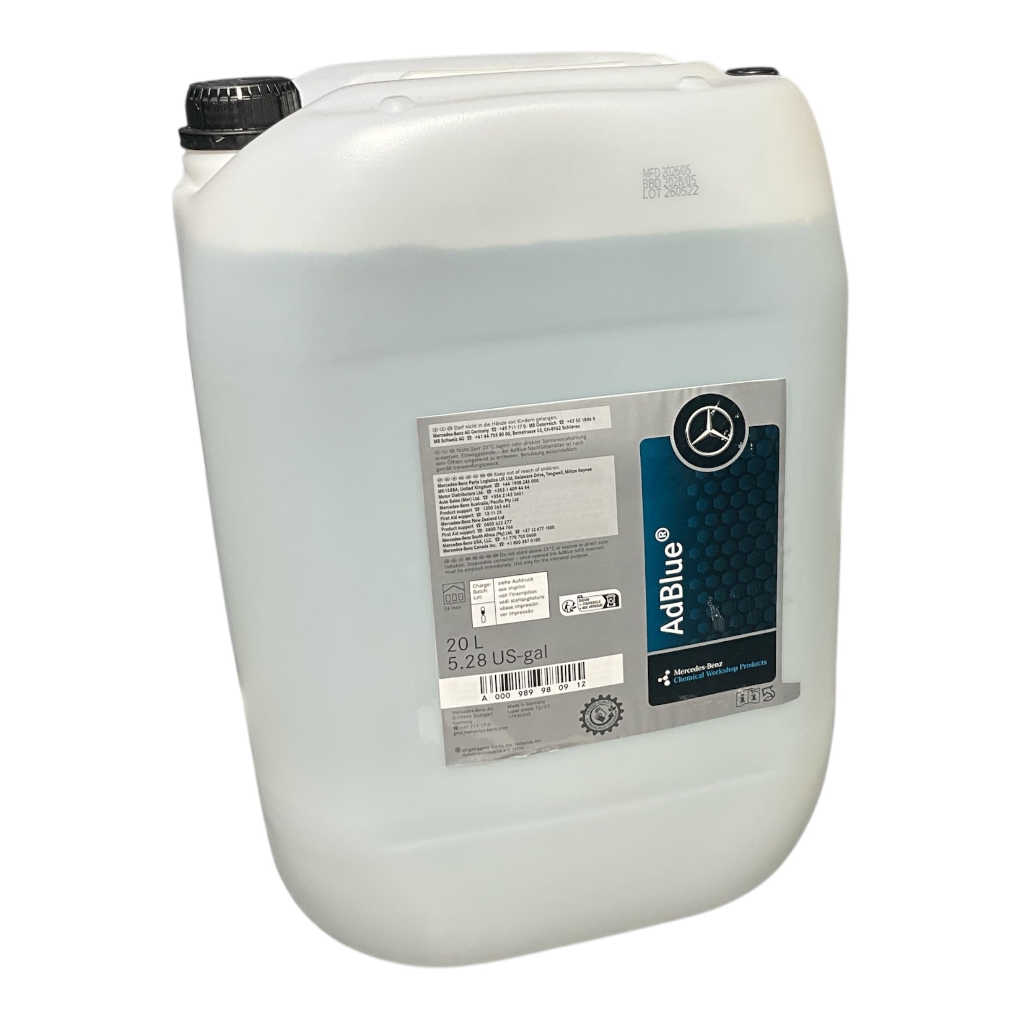 Mercedes-Benz Original ADBLUE 20 litros con Valvula dosificación 000989042015
