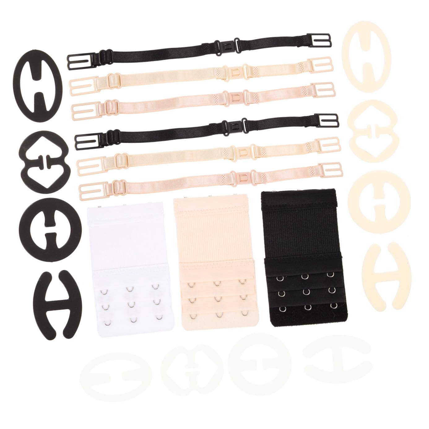 SHERCHPRY 4 Juegos Hebilla antideslizante para ropa interior. ganchos de sujetador evitar que los tirantes del sostén se deslicen extensor de sujetador extensiones de sujetador tres botones