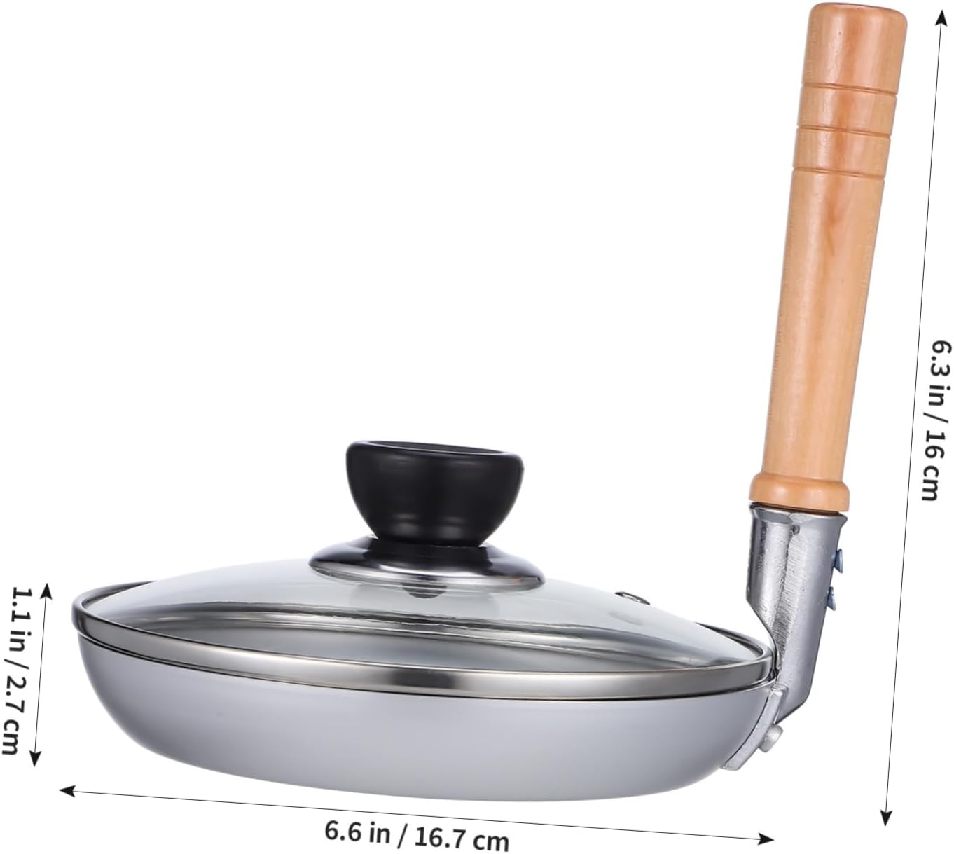 Nonstick Frying Pan for Breakfast Cooking Japanese Tamagoyaki Omelet Lid Vertical Handle